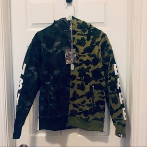 Bape x Neighborhood green camo hoodie